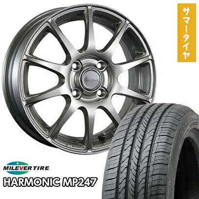 【取付対象】 165/55R14 夏タイヤ ホイール4本セット MILEVER ハーモニック MP247(限定) (軽自動車用) ブリヂストン エコフォルム SE-23 14インチ【送料無料】