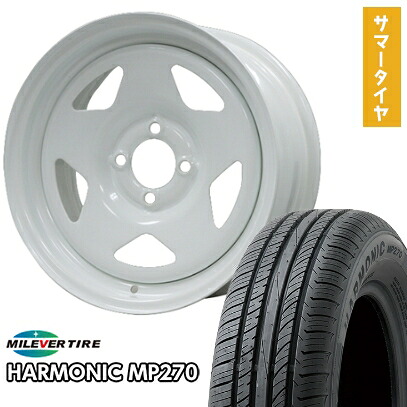 【取付対象】185/55R15 夏タイヤ ホイール４本セット (4/100車用) MILEVER ハーモニック MP270(限定) モリタ デイトナズ S/R 15インチ【送料無料】