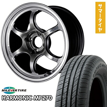 【取付対象】185/55R15 夏タイヤ ホイール４本セット (4/100車用) MILEVER ハーモニック MP270(限定) ヨコハマ アドバンレーシング RG-DII 15インチ【送料無料】｜アークタイヤ 店