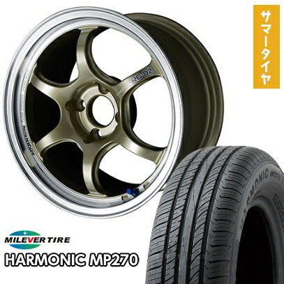 【取付対象】185/55R15 夏タイヤ ホイール４本セット (4/100車用) MILEVER ハーモニック MP270(限定) ヨコハマ アドバンレーシング RG-DII 15インチ【送料無料】