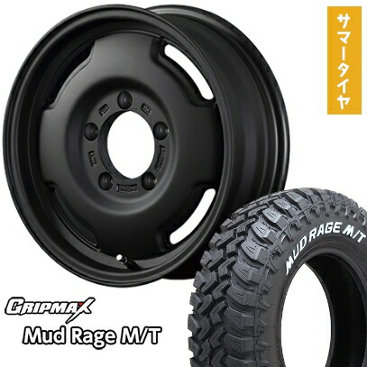 【取付対象】195/80R15 夏タイヤ ホイール4本セット ジムニーシエラ GRIPMAX マッドレイジM/T RWL(限定) APIO ワイルドボア SR 15インチ【送料無料】