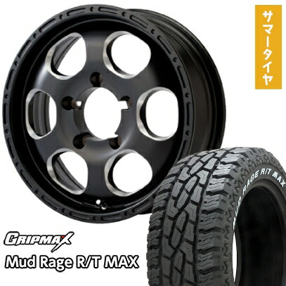 【取付対象】195/80R16 夏タイヤ ホイール4本セット ジムニー GRIPMAX マッドレイジR/T MAX RWL(限定) ELFORD ブラッドストック 1P 16インチ【送料無料】｜アークタイヤ 店