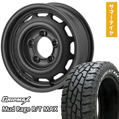 【取付対象】195/80R16 夏タイヤ ホイール4本セット ジムニー GRIPMAX マッドレイジR/T MAX RWL(限定) APIO ワイルドボア ベンチュラ 16インチ【送料無料】