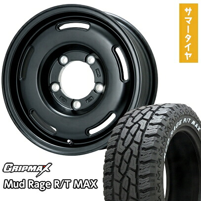 【取付対象】195/80R16 夏タイヤ ホイール4本セット ジムニー GRIPMAX マッドレイジR/T MAX RWL(限定) PREMIX プディン(マットブラック) 16インチ【送料無料】｜アークタイヤ 店 64,845円