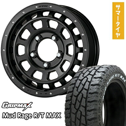 【取付対象】195/80R16 夏タイヤ ホイール4本セット ジムニー GRIPMAX マッドレイジR/T MAX RWL(限定) ワーク クラッグ ティーグラビック SHADOW EDITION 16インチ【送料無料】