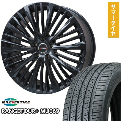 【新品】40系アルファード/ヴェルファイア用 夏タイヤ ホイール4本セット 245/45R20 ミレバー レンジツアープラスMU069（限定） プレミックス MER-X マットブラック(平座ナット) 20インチ(送料無料)