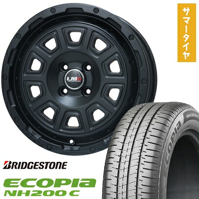 【取付対象】165/55R15 夏タイヤ ホイール4本セット N-BOX タントカスタム ワゴンR BRIDGESTONE エコピア NH200 C LEHRMEISTER LMG DS-10 マットブラック 15インチ【送料無料】