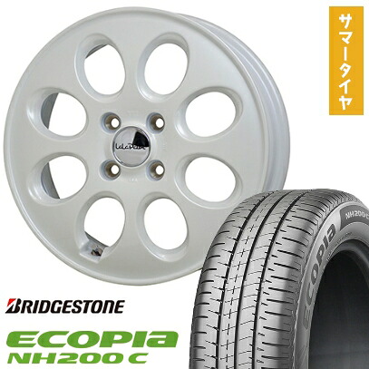 【取付対象】165/55R15 夏タイヤ ホイール4本セット N-BOX タントカスタム ワゴンR BRIDGESTONE エコピア NH200 C HOT STUFF ララパーム オーバル 15インチ【送料無料】