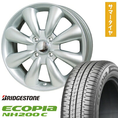 【取付対象】165/55R15 夏タイヤ ホイール4本セット N-BOX タントカスタム ワゴンR BRIDGESTONE エコピア NH200 C HOT STUFF ララパーム KC-8 15インチ【送料無料】
