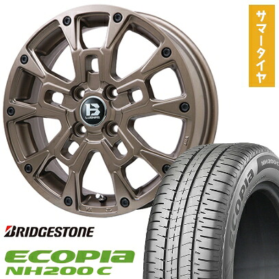 【取付対象】165/55R15 夏タイヤ ホイール4本セット N-BOX タント ワゴンR BRIDGESTONE エコピア NH200 C ビッグウエイ B-LUGNAS BRD(マットブロンズ) 15インチ【送料無料】