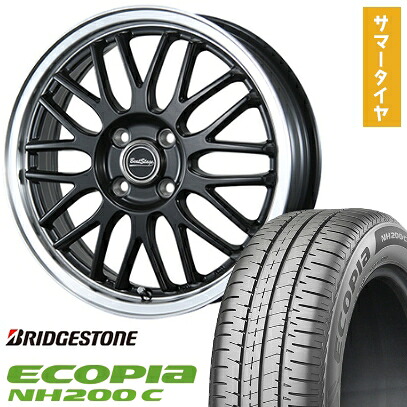 【取付対象】165/55R15 夏タイヤ ホイール４本セット 軽自動車用（N-BOX タント スペーシア） BRIDGESTONE エコピア NH200 C ブレスト ビートステージ MT-C 15インチ【送料無料】