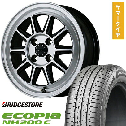 【取付対象】165/55R15 夏タイヤ ホイール４本セット 軽自動車用（N-BOX タント スペーシア） BRIDGESTONE エコピア NH200 C アルジェノン フェニーチェ RX-4 15インチ【送料無料】