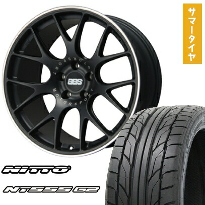 【取付対象】225/40R19 夏タイヤ ホイール4本セット NITTO NT555 G2 (5/114車用) BBS GERMANY CH-R サテンブラック 19インチ【送料無料】