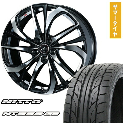 【取付対象】225/40R19 夏タイヤ ホイール4本セット NITTO NT555 G2 (5/114車用) WEDS レオニス TE 19インチ【送料無料】
