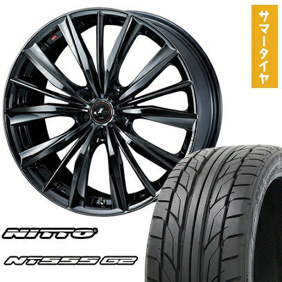 【取付対象】215/45R18 夏タイヤ ホイール4本セット NITTO NT555 G2 (5/114車用) WEDS レオニス VX 18インチ【送料無料】|アークタイヤ 店