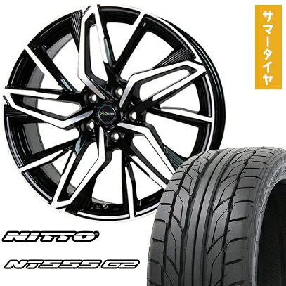 【取付対象】215/35R19 夏タイヤ ホイール4本セット NITTO NT555 G2 (5/114車用) ホットスタッフ クロノス CH-112 19インチ【送料無料】