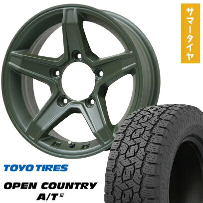 【取付対象】175/80R16 夏タイヤ ホイール4本セット ジムニー TOYO オープンカントリー A/T III RBL プレミックス エステラ(オリーブグリーン) 16インチ【送料無料】|アークタイヤ 店