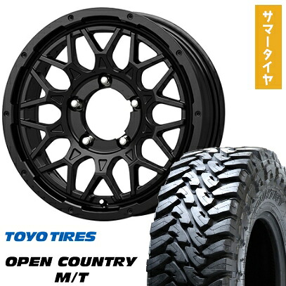 【新品】ジムニー 夏タイヤ ホイール４本セット 195/80R16 トーヨー オープンカントリー M/T コーセイ ボトムガルシア シャドウバーツ 16インチ(送料無料)
