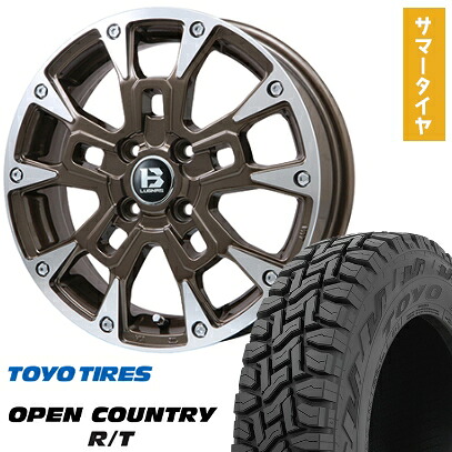 【取付対象】145/80R12 夏タイヤ ホイール4本セット 軽トラ 軽バン TOYO オープンカントリー R/T RBL 80/78N ビッグウエイ B-LUGNAS BRD(ブロンズポリッシュ) 12インチ【送料無料】|アークタイヤ 店