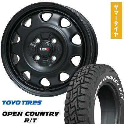 【取付対象】165/65R15 夏タイヤ ホイール4本セット TOYO オープンカントリー R/T RWL/RBL (4/100車用) LEHRMEISTER LMG OFF-STYLE(マットブラック) 15インチ【送料無料】