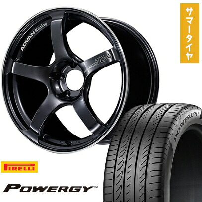 【取付対象】225/40R18 夏タイヤ ホイール4本セット PIRELLI パワジー (5/100車用) YOKOHAMA アドバンレーシング TC4 18インチ【送料無料】|アークタイヤ 店