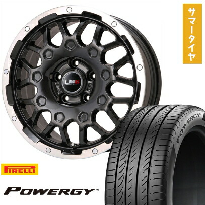 【取付対象】225/60R17 夏タイヤ ホイール4本セット PIRELLI パワジー (5/114車用) LEHRMEISTER LMG MS-9W ブラック/ブラッククリアリム 17インチ【送料無料】|アークタイヤ 店