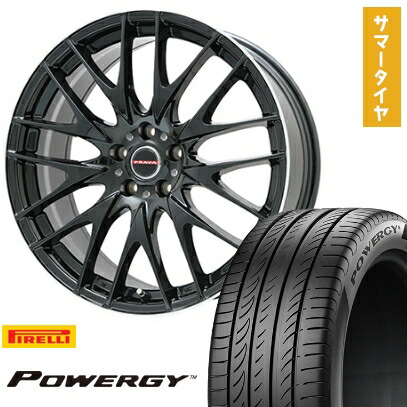 【取付対象】245/45R19 夏タイヤ ホイール4本セット PIRELLI パワジー (5/100車用) BIGWAY LEYSEEN プラバ9M(グロスブラック/リムポリッシュ) 19インチ【送料無料】
