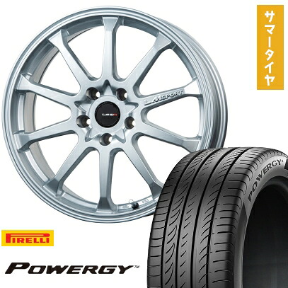 【取付対象】225/45R18 夏タイヤ ホイール4本セット PIRELLI パワジー (5/114車用) LEHRMEISTER LMスポーツLM-10R(メタリックシルバー) 18インチ【送料無料】