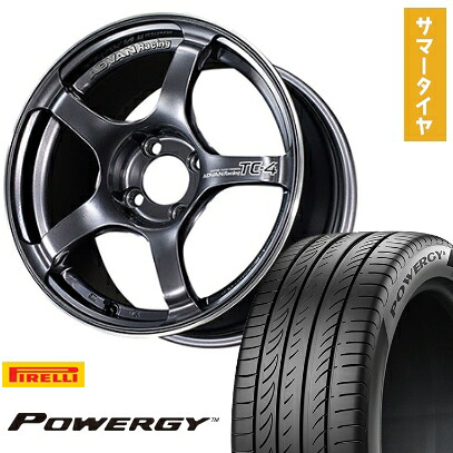 【取付対象】185/65R15 夏タイヤ ホイール4本セット PIRELLI パワジー (4/100車用) YOKOHAMA アドバンレーシング TC4 15インチ【送料無料】