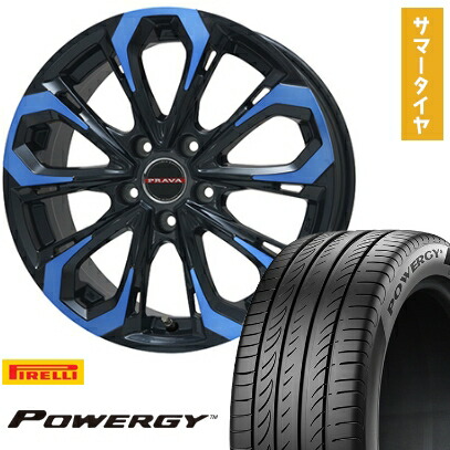 【取付対象】245/35R20 夏タイヤ ホイール4本セット PIRELLI パワジー (5/114車用) BIGWAY LEYSEEN プラバ5X(ブルークリア) 20インチ【送料無料】