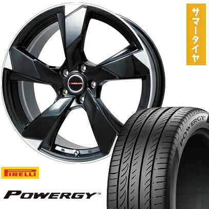 【取付対象】215/45R18 夏タイヤ ホイール4本セット PIRELLI パワジー (5/114車用) PREMIX ヴェランV(グロスブラック/リムポリッシュ) 18インチ【送料無料】|アークタイヤ 店