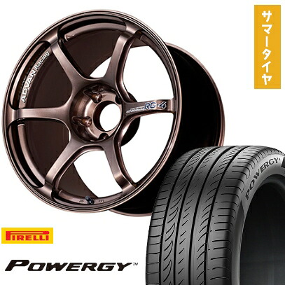 【取付対象】225/40R18 夏タイヤ ホイール4本セット PIRELLI パワジー (5/114車用) YOKOHAMA アドバンレーシング RG4 18インチ【送料無料】