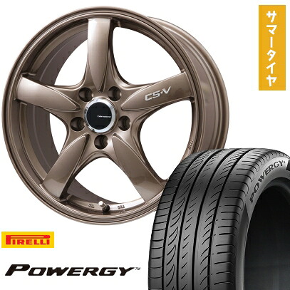 【取付対象】205/60R16 夏タイヤ ホイール4本セット PIRELLI パワジー (5/114車用) LEHRMEISTER CS-V(ブロンズ) 16インチ【送料無料】|アークタイヤ 店