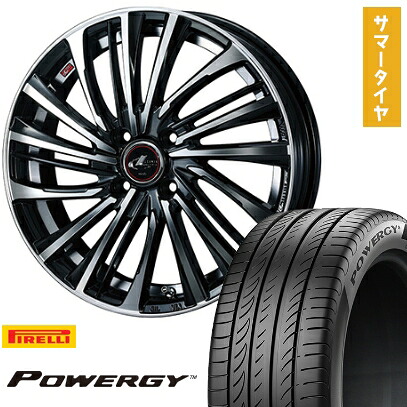 【取付対象】195/55R16 夏タイヤ ホイール4本セット PIRELLI パワジー (4/100車用) WEDS レオニス FS 16インチ【送料無料】
