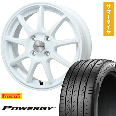 【取付対象】195/55R16 夏タイヤ ホイール4本セット PIRELLI パワジー (4/100車用) LEHRMEISTER LMスポーツLM-QR ホワイト 16インチ【送料無料】