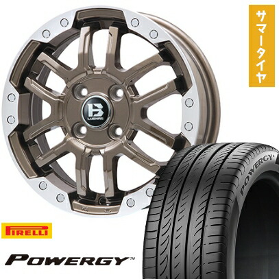 【取付対象】165/55R15 夏タイヤ ホイール4本セット N-BOX タントカスタム ワゴンR PIRELLI パワジー BIGWAY B-LUGNAS FRD(ブロンズ/リムポリッシュ) 15インチ【送料無料】