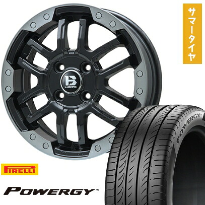 【取付対象】165/55R15 夏タイヤ ホイール4本セット N-BOX タントカスタム ワゴンR PIRELLI パワジー BIGWAY B-LUGNAS FRD(マットブラック/ブラッククリアリム) 15インチ【送料無料】
