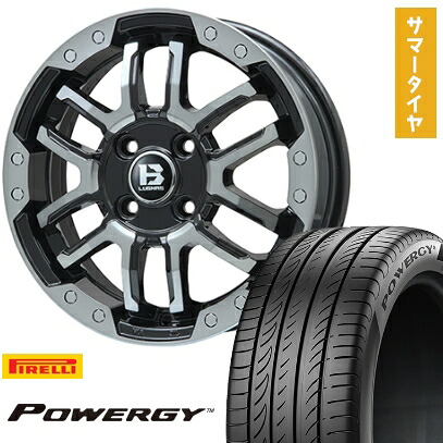 【取付対象】205/50R17 夏タイヤ ホイール4本セット PIRELLI パワジー (4/100車用) BIGWAY B-LUGNAS FRD(ブラックポリッシュ/ブラッククリア) 17インチ【送料無料】｜アークタイヤ 店