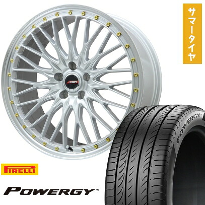 【取付対象】245/40R20 夏タイヤ ホイール4本セット PIRELLI パワジー (5/114車用) PREMIX MER PROMESH シルバー/リムポリッシュ 20インチ【送料無料】