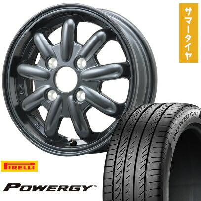 【取付対象】165/55R15 夏タイヤ ホイール4本セット N-BOX タントカスタム ワゴンR PIRELLI パワジー BRANDLE-LINE ストレンジャーKST-9改(ブラック) 15インチ【送料無料】