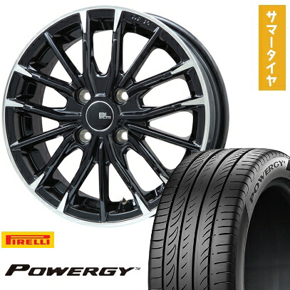 【取付対象】205/65R15 夏タイヤ ホイール4本セット PIRELLI パワジー (5/114車用) BRANDLE-LINE DF-10M グロスブラック/カットスポーク 15インチ【送料無料】｜アークタイヤ 店