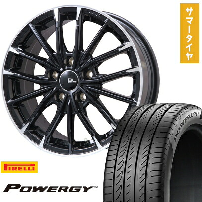 【取付対象】225/60R17 夏タイヤ ホイール4本セット PIRELLI パワジー (5/114車用) BRANDLE-LINE DF-10M グロスブラック/カットスポーク 17インチ【送料無料】|アークタイヤ 店