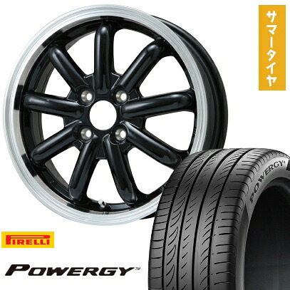 【取付対象】165/55R15 夏タイヤ ホイール4本セット PIRELLI パワジー (軽自動車用) BRANDLE-LINE ストレンジャーKST-9改 ブラック/リムポリッシュ 15インチ【送料無料】|アークタイヤ 店
