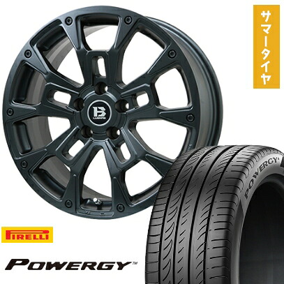 【取付対象】225/50R18 夏タイヤ ホイール4本セット (5/114車用) PIRELLI パワジー ビッグウエイ B-LUGNAS BRD(マットブラック) 18インチ【送料無料】|アークタイヤ 店