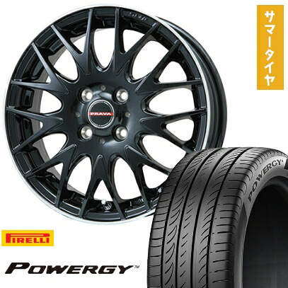 【取付対象】165/55R15 夏タイヤ ホイール4本セット N-BOX タント スペーシア PIRELLI パワジー ビッグウエイ LEYSEEN プラバ9MJrII グロスブラック/リムポリッシュ 15インチ【送料無料】|アークタイヤ 店