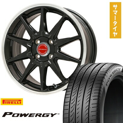 【取付対象】205/45R17 夏タイヤ ホイール4本セット PIRELLI パワジー (4/100車用) LEHRMEISTER LMスポーツRS10(グロスブラックリムポリッシュ) 17インチ【送料無料】 65,175円