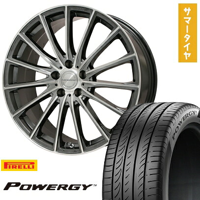【取付対象】225/40R18 夏タイヤ ホイール4本セット PIRELLI パワジー (5/100車用) LEHRMEISTER LM-S FS15 (ガンメタポリッシュ) 18インチ【送料無料】