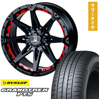 【取付対象】265/60R18 夏タイヤ ホイール4本セット DUNLOP グラントレック PT5(6/139車用) フォース デナリ 18インチ【送料無料】