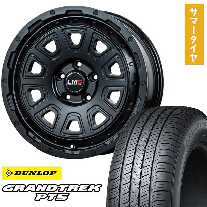 【取付対象】225/70R16 夏タイヤ ホイール4本セット DUNLOP グラントレック PT5 (5/114車用) LEHRMEISTER LMG DS-10 マットブラック 16インチ【送料無料】｜アークタイヤ 店