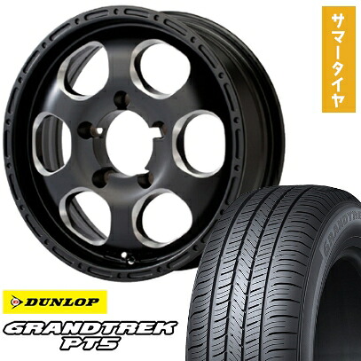 【取付対象】175/80R16 夏タイヤ ホイール4本セット ジムニー DUNLOP グラントレック PT5 ELFORD ブラッドストック 1P 16インチ【送料無料】